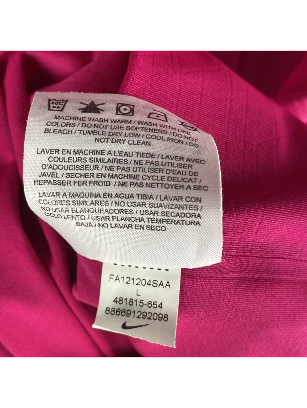 Nike Golf Dri-fit Polo Men’s Large Magenta Pink Black Stripe